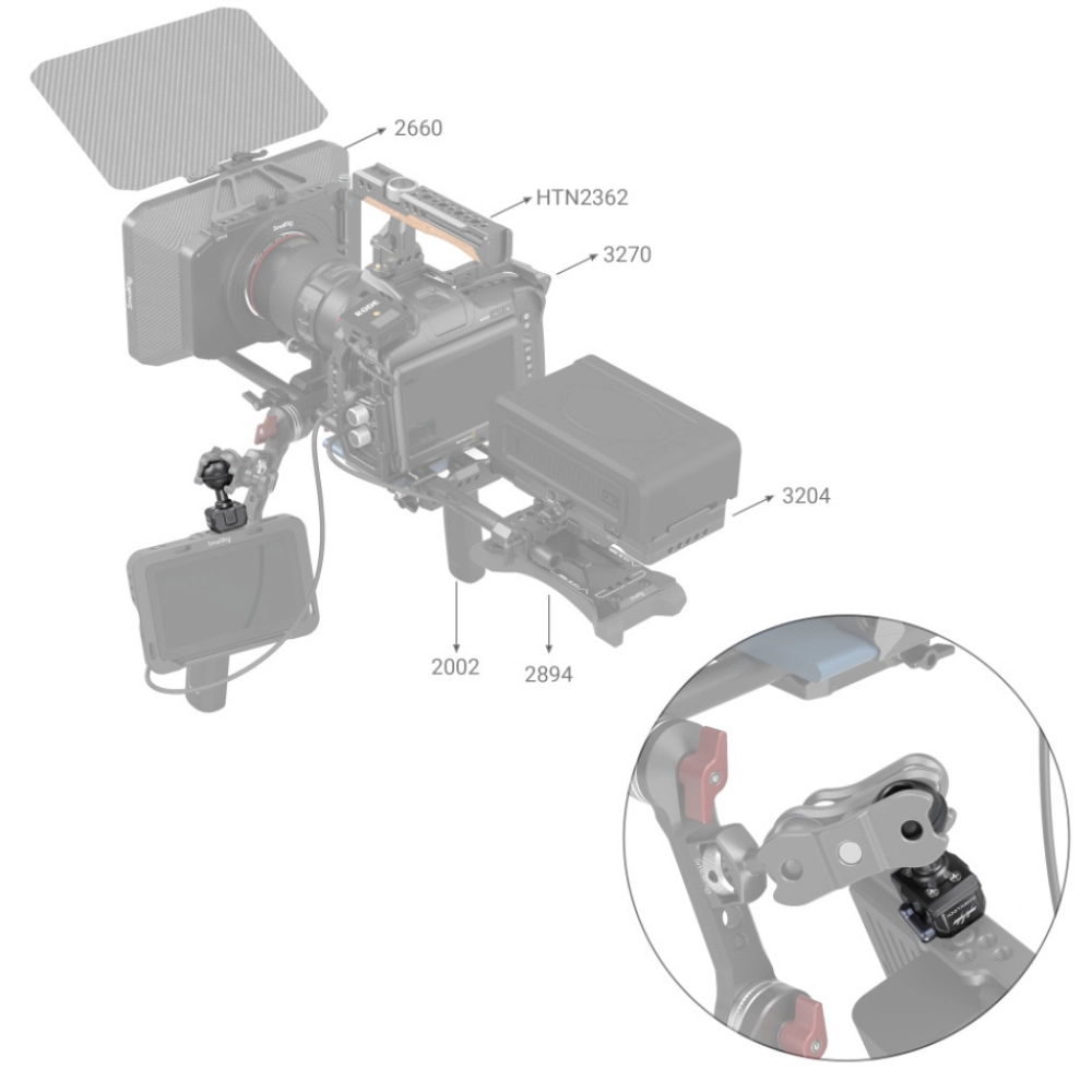 Smallrig Adapter szybkozłączka Drop-in Hawklock Universal mini Quick Release Ball Head 1/4-20 [3600]