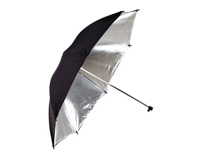 Parasol Phottix odbijający srebrny 101cm z czarną czaszą
