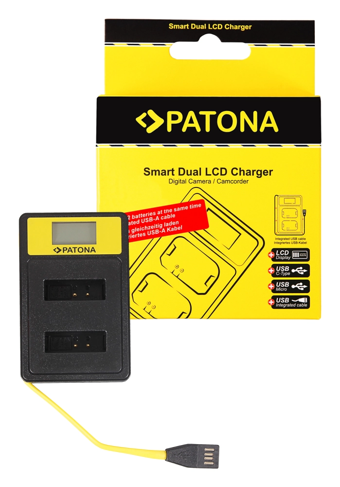 Ładowarka Patona USB  Smart Dual LCD do Canon NB-13L