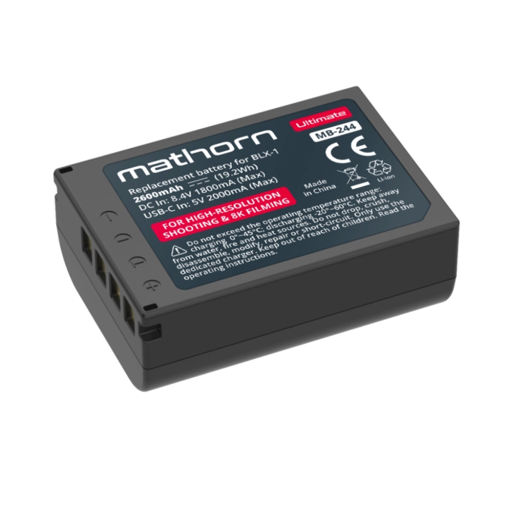 Akumulator Mathorn MB-244 ULTIMATE 2600mAh USB-C - zamiennik dla Olympus/OM System BLX-1