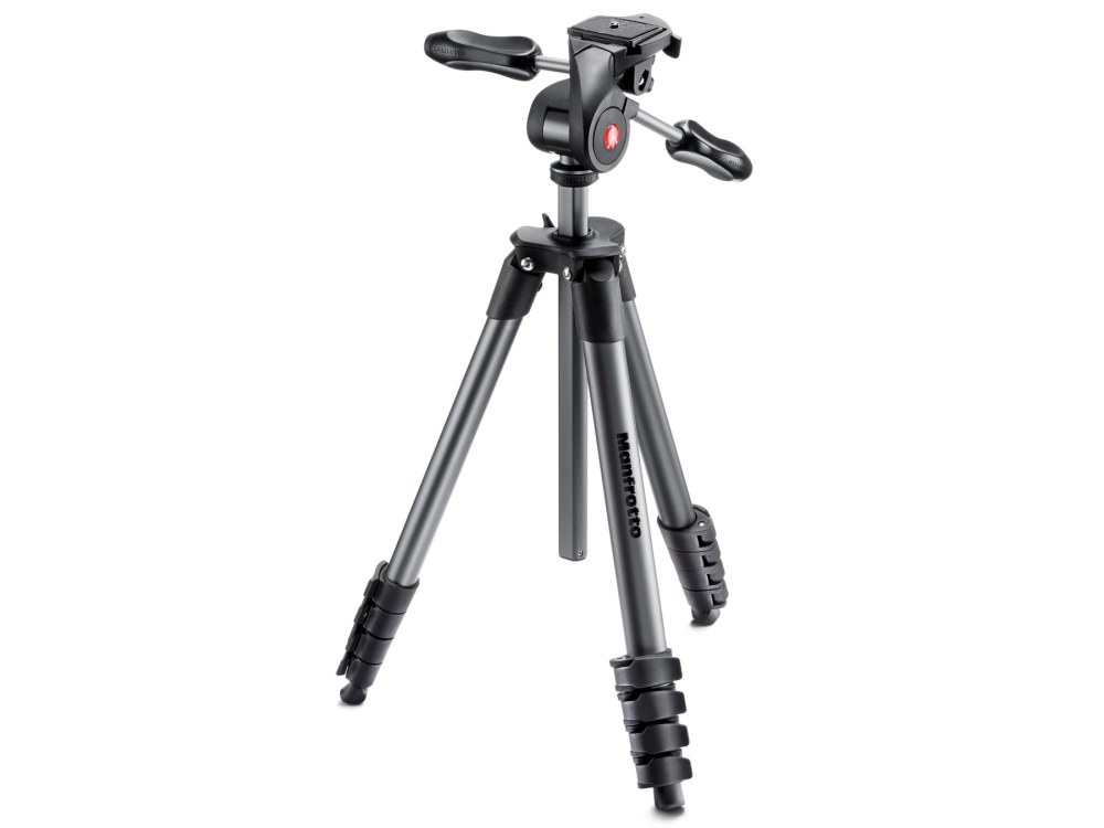 Statyw Manfrotto COMPACT ADVANCED,  5 sekcji, aluminiowy, głowica 3-kierunkowa - czarny