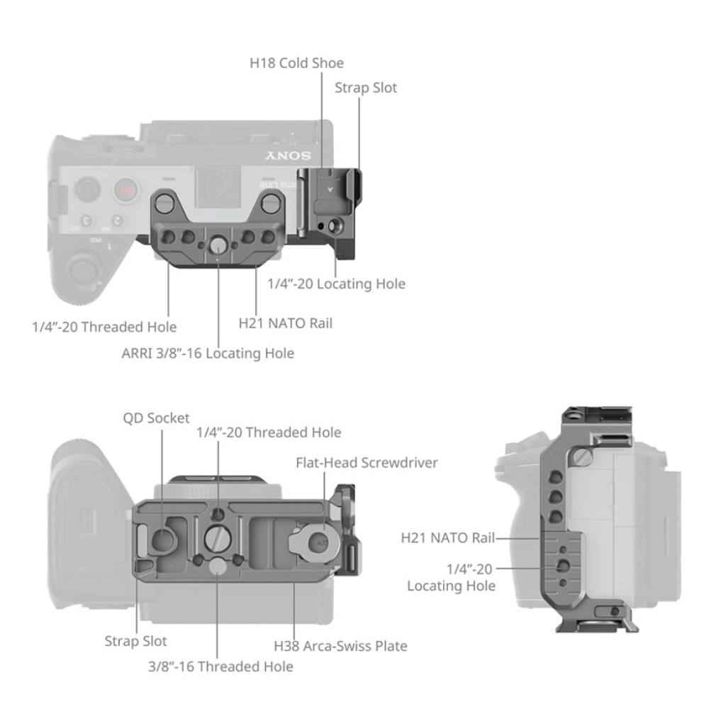 Smallrig Klatka operatorska HawkLock Quick Release Half Cage do Sony FX30 / FX3