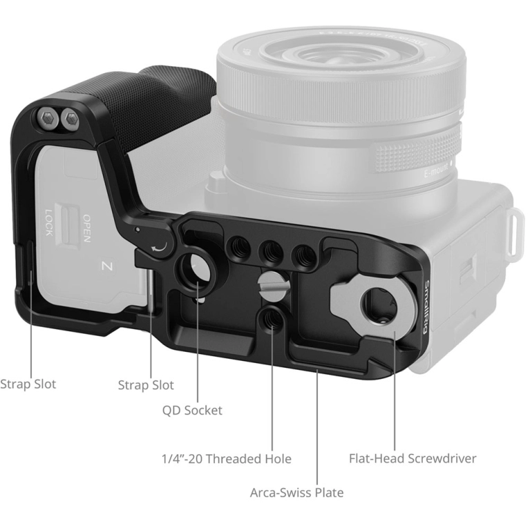 Smallrig L-Shape Mount Plate Silicone Handle do Sony ZV-E10 II