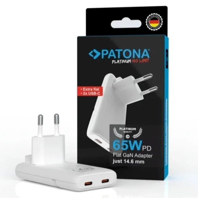 Patona Flat GaN 65W PD3.0 biała