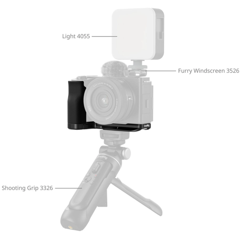 Smallrig L-Shape Mount Plate Silicone Handle do Sony ZV-E10 II