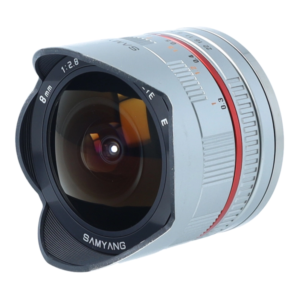 Obiektyw UŻYWANY Samyang 8 mm f2.8 UMC Fisheye do Sony E srebrny s.n. D112F6327