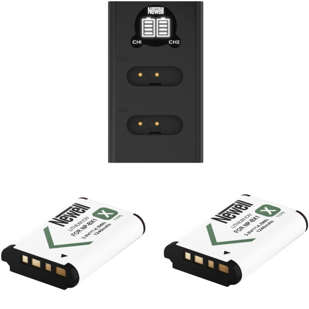 Ładowarka Newell dwukanałowa  DL-USB-C i dwa akumulatory NP-BX1 do Sony