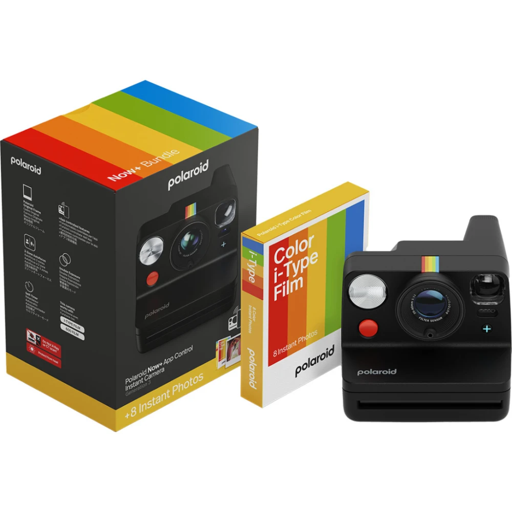 Aparat Polaroid Now+ Gen 3 czarny z filmem kolorowym (8 sztuk) - cena zawiera naliczony rabat