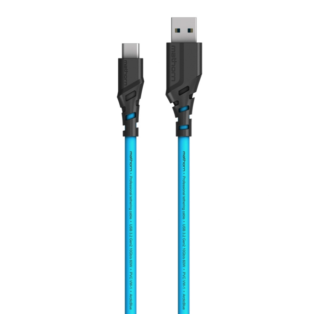 Mathorn MTC-500 USB A - USB C 5m Arcticblue 