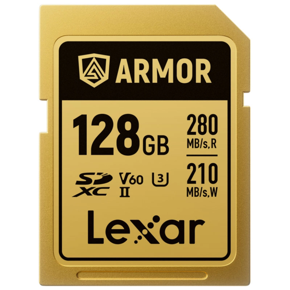 Karta pamięci Lexar SDXC ARMOR Gold UHS-II U3, Stainless Steel, IP68 R280/W210, 128GB V60
