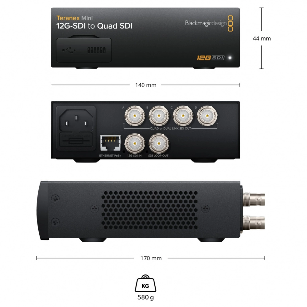 Blackmagic Teranex Mini 12G-SDI to Quad SDI