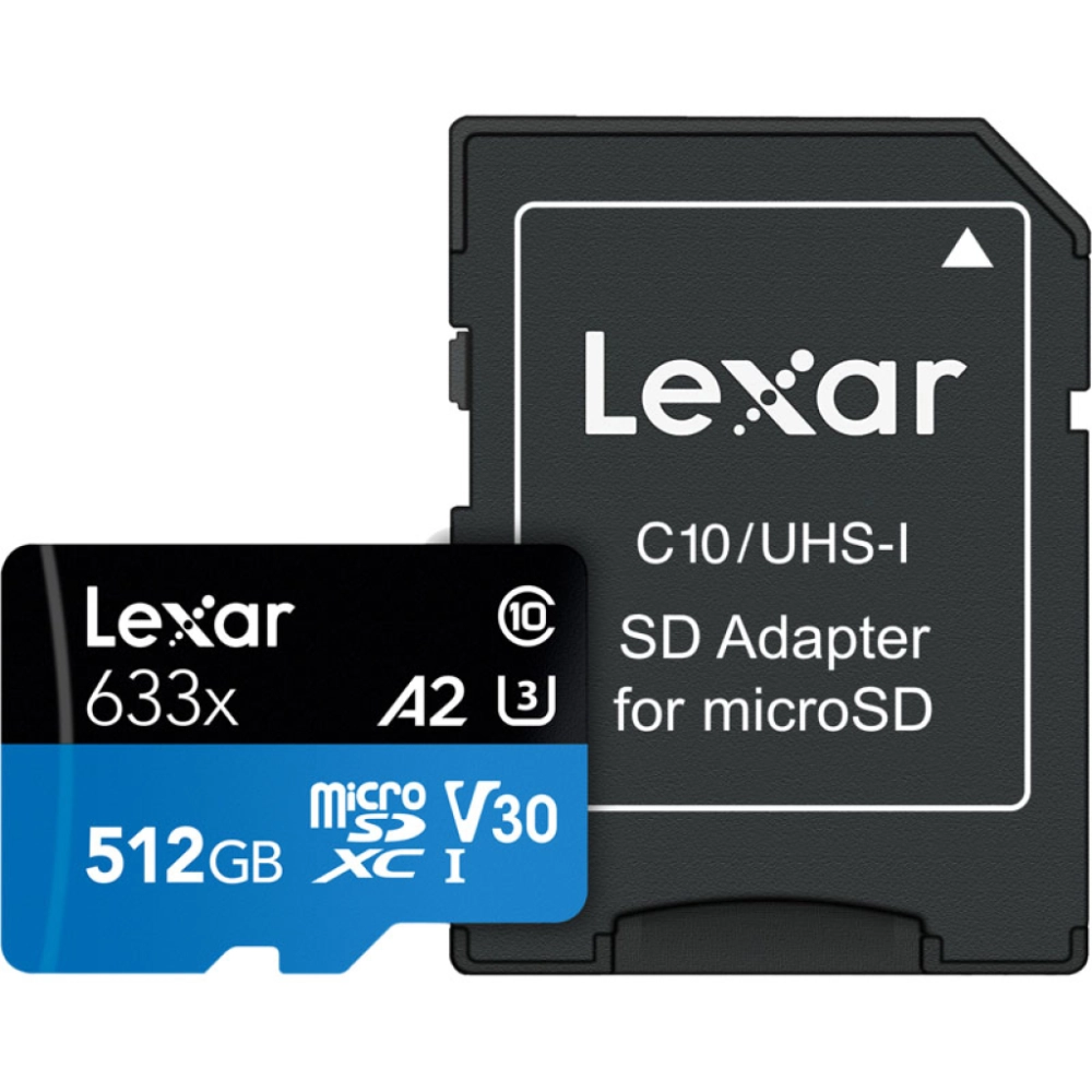 Karta pamięci Lexar microSDXC 633x UHS-I/A2/U3/10 R100/W45MB V30 512GB