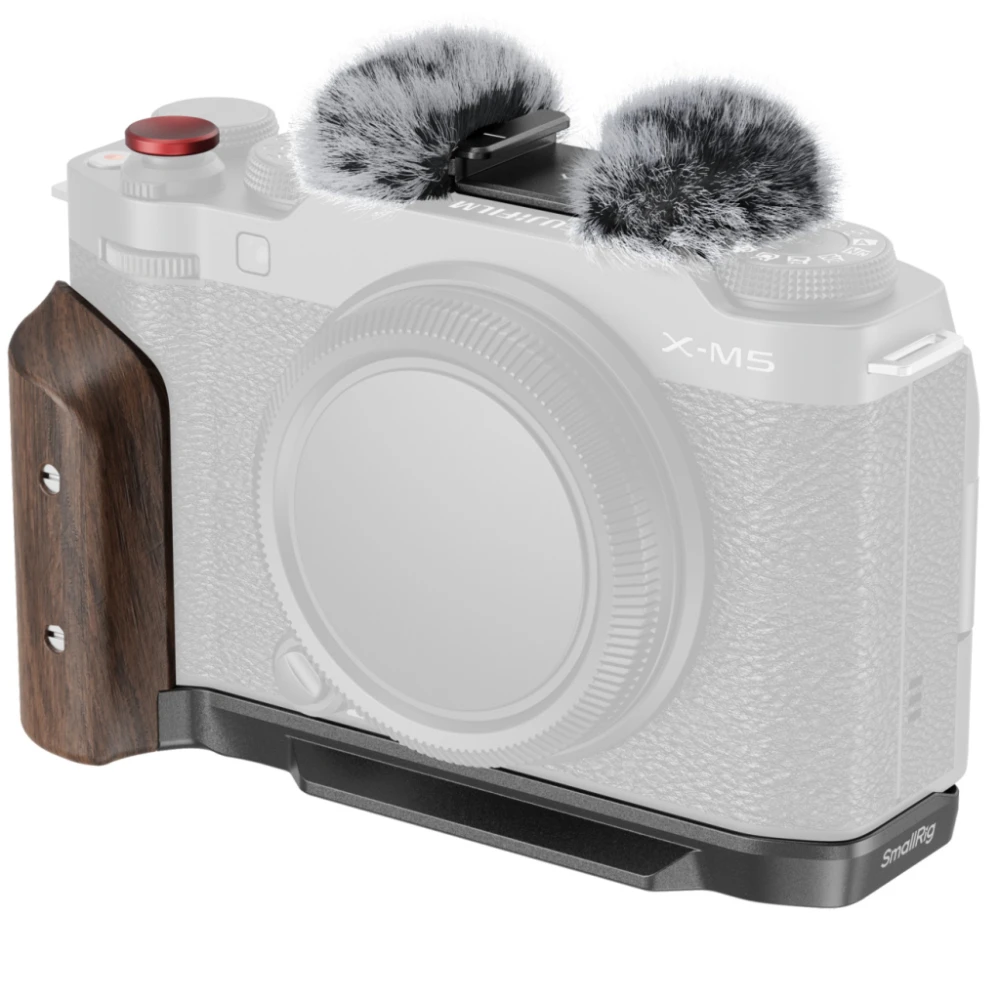 Smallrig Płytka montażowa L-Shape z drewnianym uchwytem do FUJIFILM X-M5 Czarna