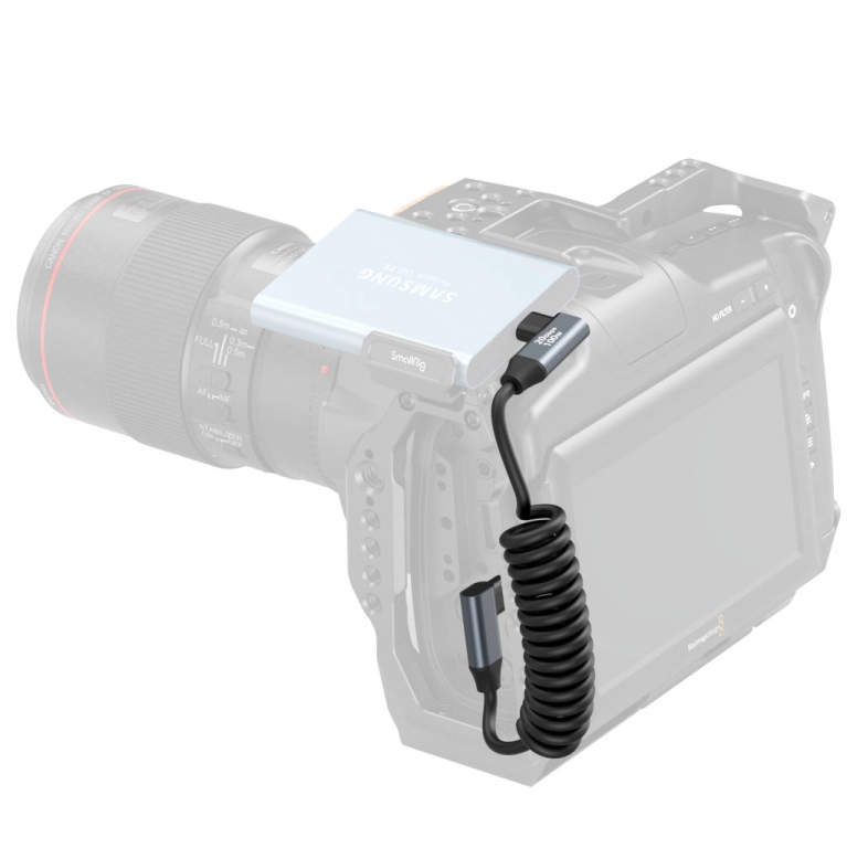 Smallrig Spiralny kabel danych USB-C prosty do USB-C kątowego [4792]