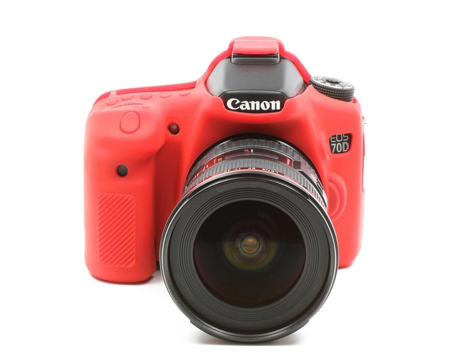 Zbroja EasyCover osłona gumowa dla Canon 70D czerwona