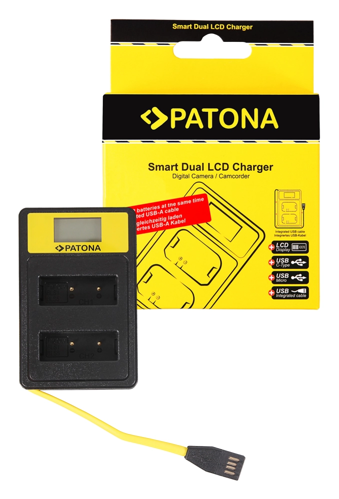 Ładowarka Patona USB  Smart Dual LCD do Olympus PS-BLS1 Fuji NP-140 
