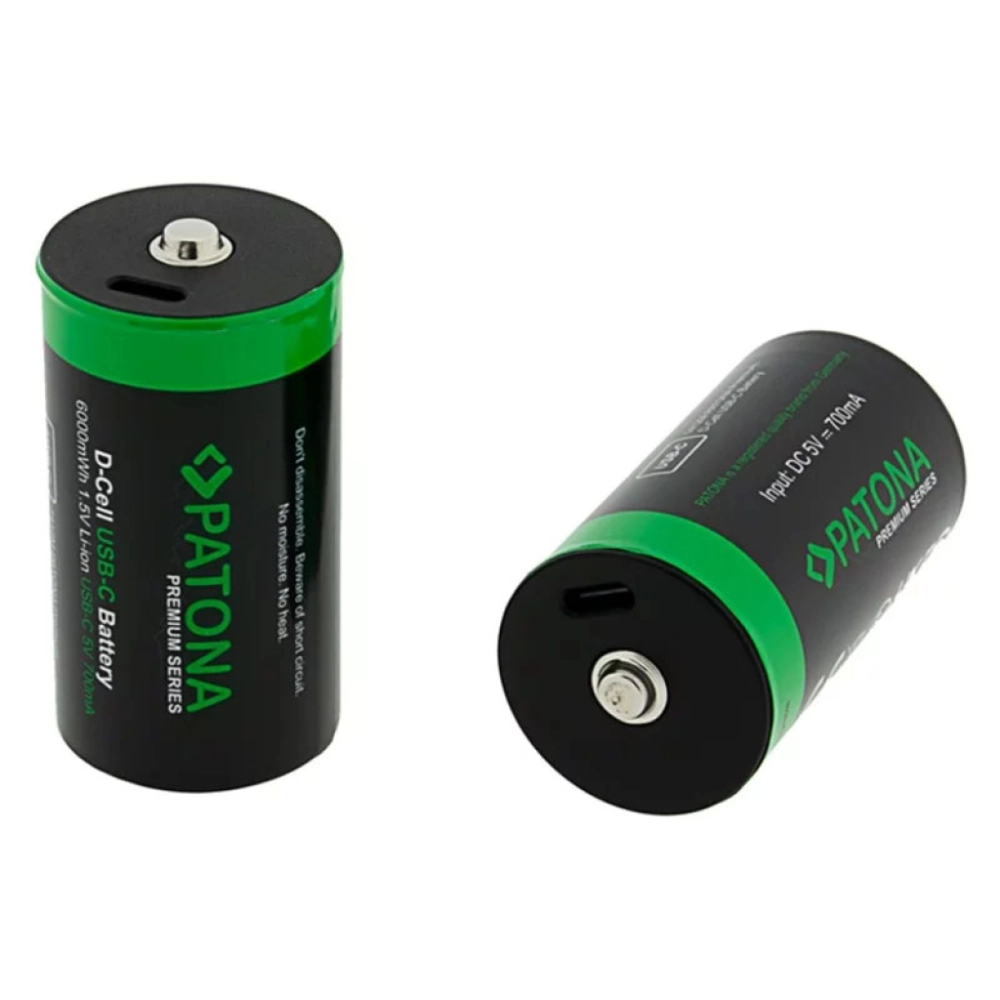 Bateria Patona Premium 2x Akumulatory LR20 Mono D z USB-C i kablem
