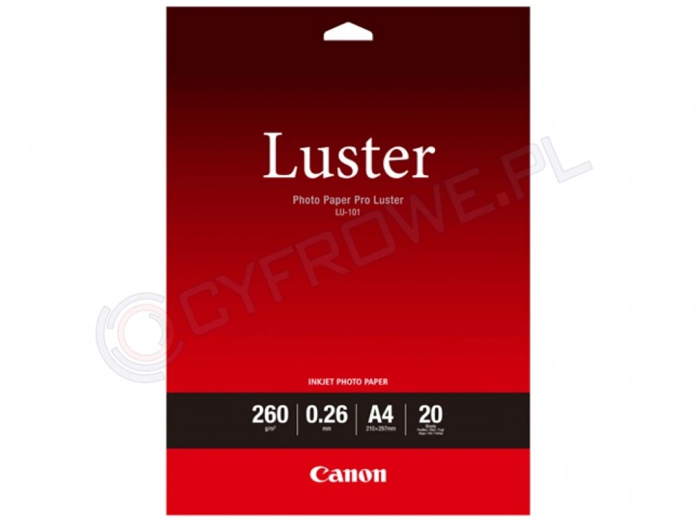 Papier Canon LU-101 Photo Pro Luster A4 20 ark.