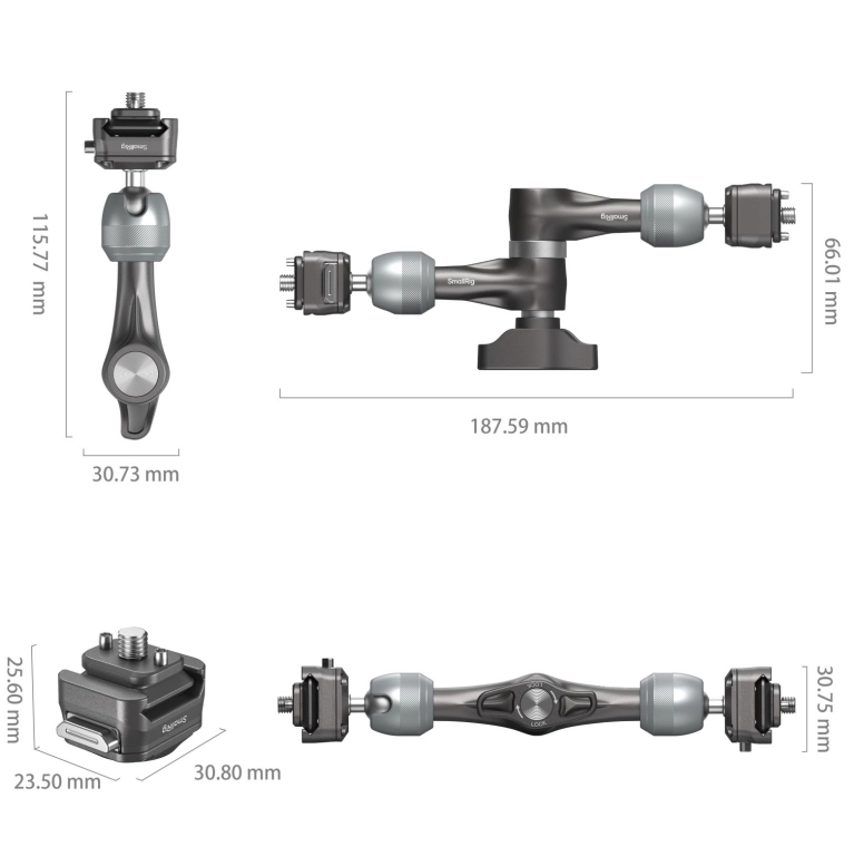 Smallrig Ramię przegubowe HawkLock H21 Quick Release Rosette Magic Arm 7 cala 