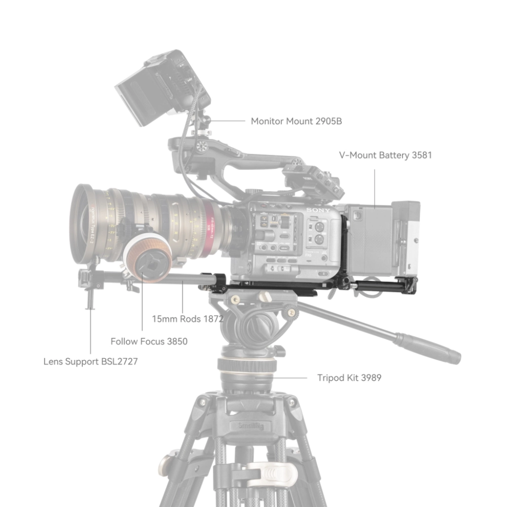 Smallrig adapter Battery Mount Plate Kit Cinema Cameras (Sony FX6, Canon C70, Panasonic BGH1/BS1H) [4323]