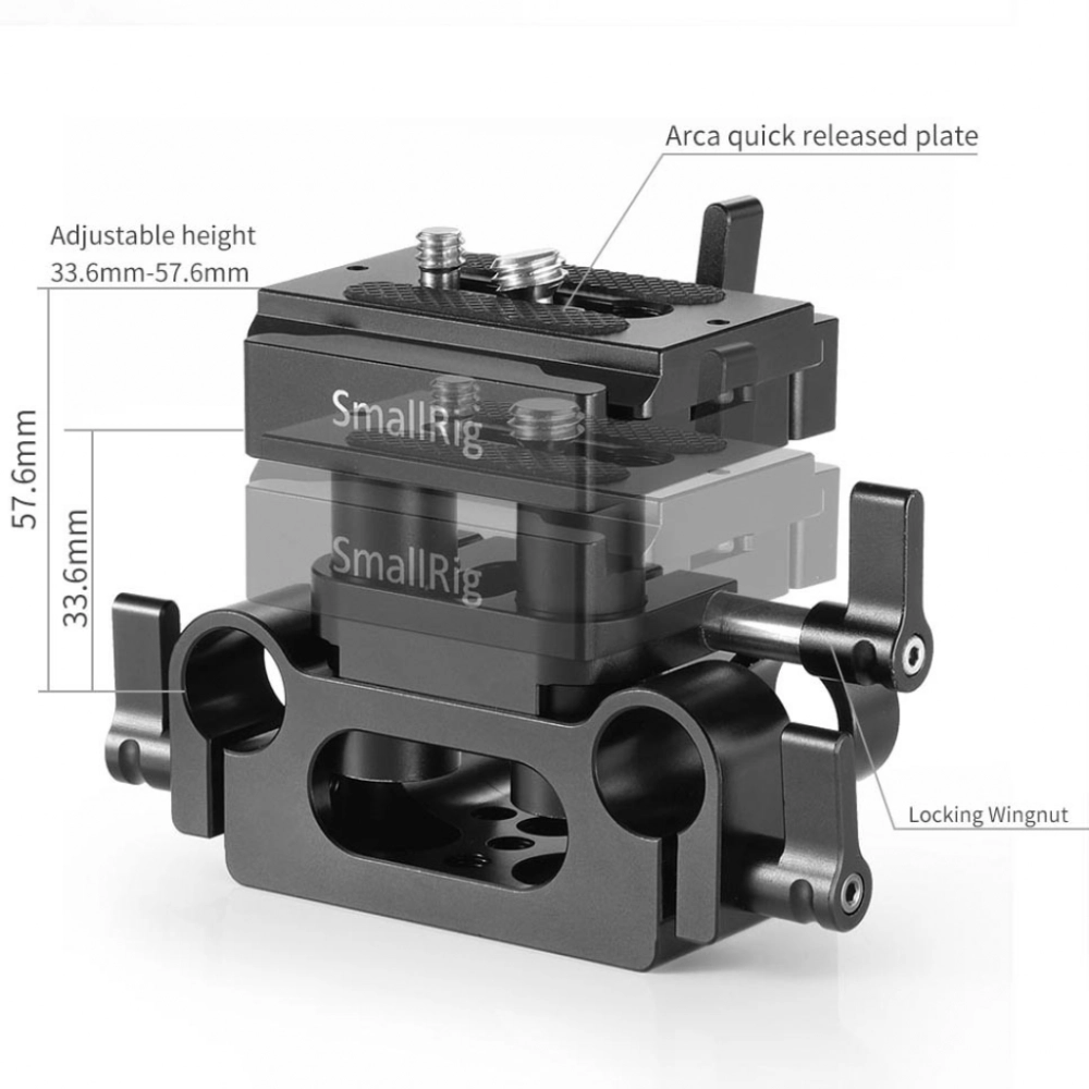 Smallrig Universal 15mm Rail Support Baseplate [DBC2272B]