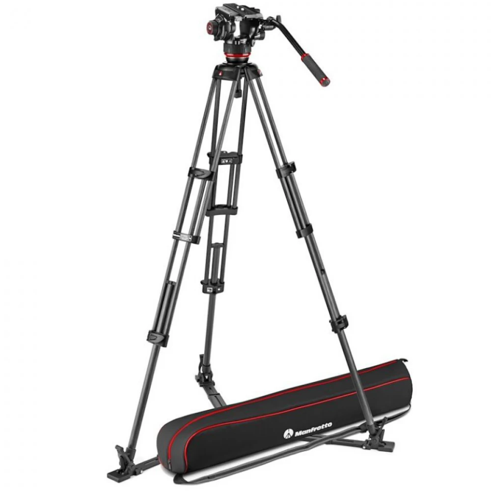 Statyw Manfrotto Twin Carbon z dolną rozpórką + głowica 504X (MVK504XTWINGC) Pro Video
