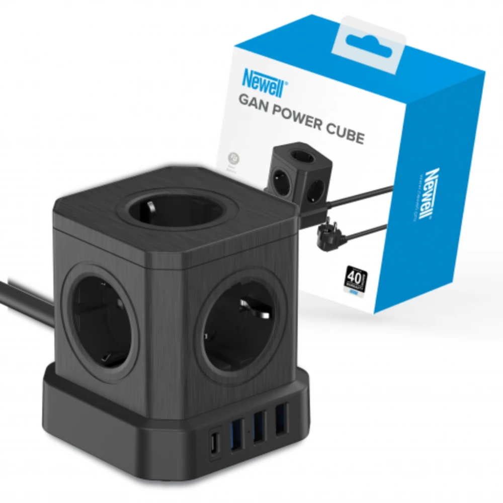 Newell Ładowarka sieciowa Newell GaN Power Cube 9w1 - czarna