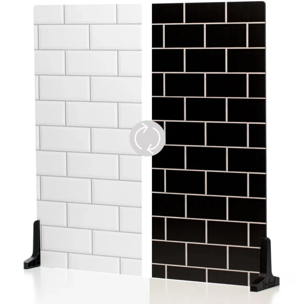 Tło plastikowe V-Flat World Duo Boards Płytki metra białe/płytki metra hebanowe