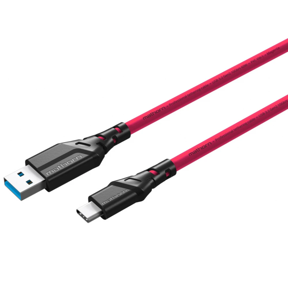 Mathorn MTC-500M USB A - USB C 5m Magenta 