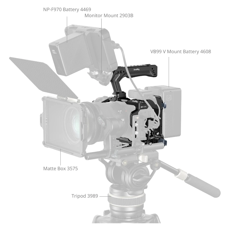 Smallrig klatka HawkLock do Canon EOS R6 V + płytka bateryjna V-Mount [6381]