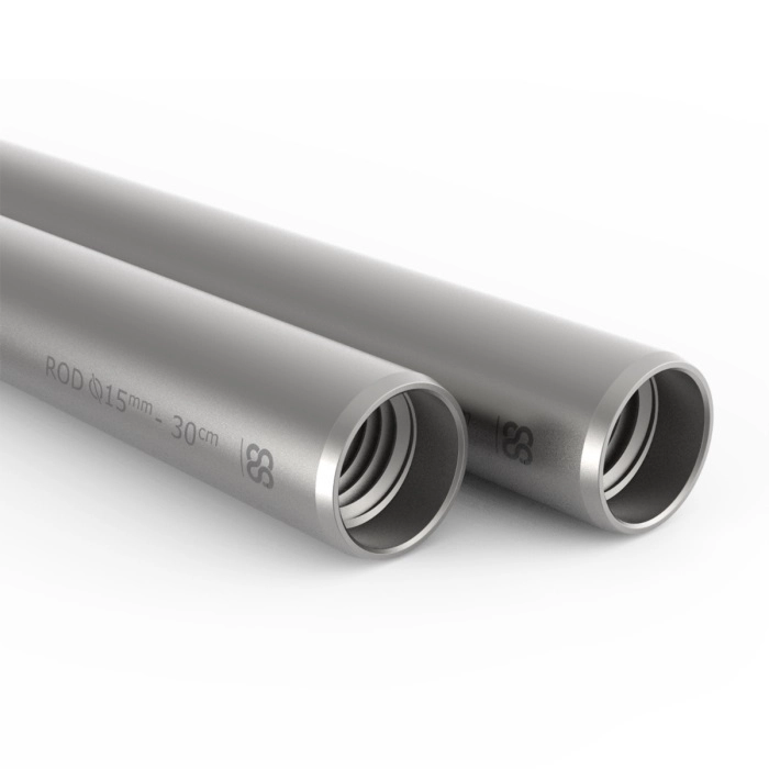 8sinn rurki aluminiowe 15cm 15MM Silver Rods 2szt