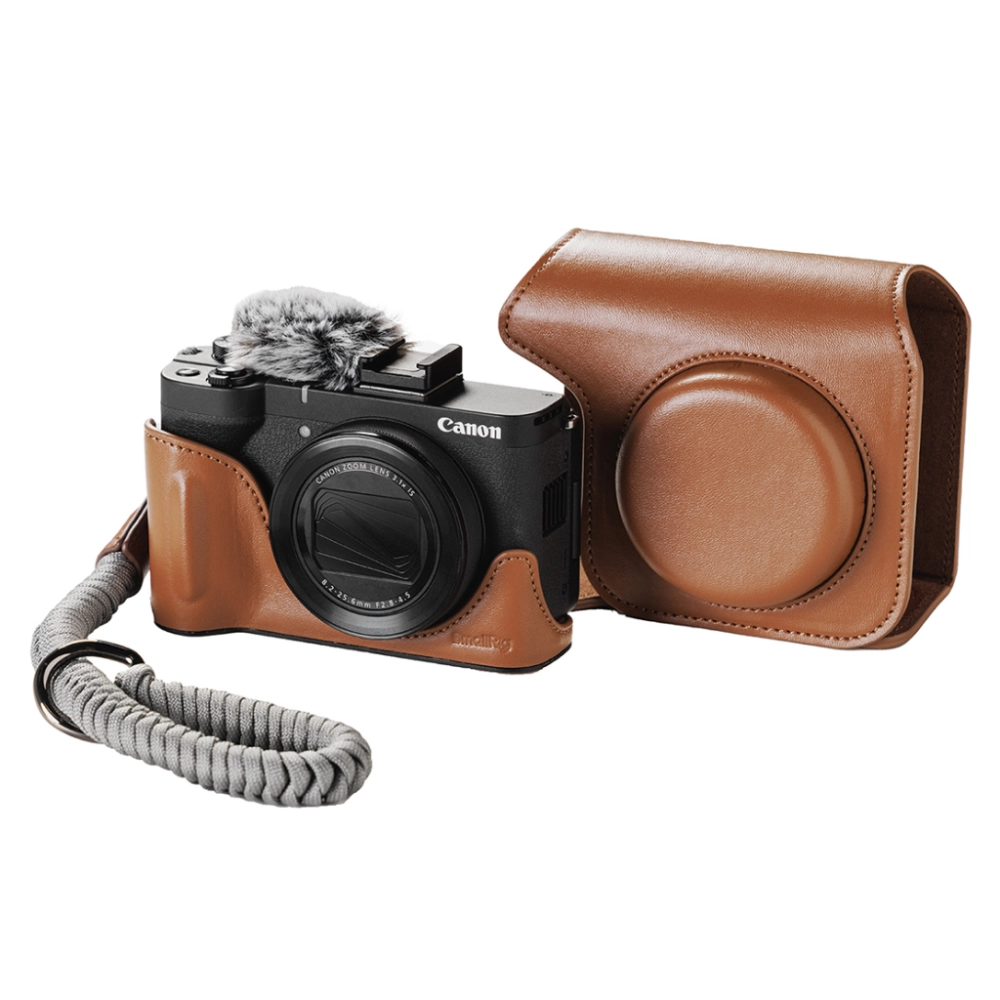 Smallrig Zestaw skórzanego etui do Canon PowerShot V1, brązowy [5385]