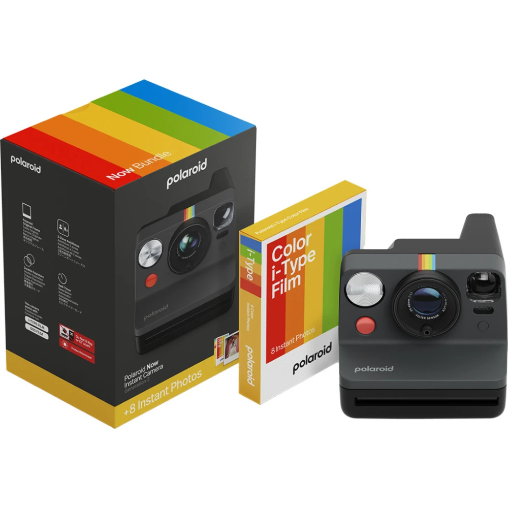 Aparat Polaroid Now Gen 3 czarny z filmem kolorowym (8 sztuk) - cena zawiera naliczony rabat