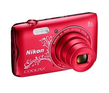 Aparat cyfrowy Nikon COOLPIX A300 czerwony z ornamentem