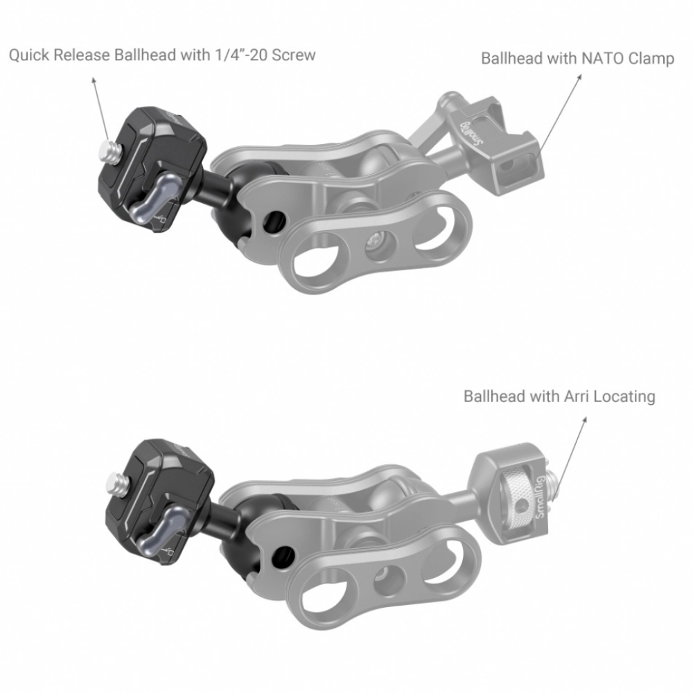 Smallrig Adapter szybkozłączka Drop-in Hawklock Universal mini Quick Release Ball Head 1/4-20 [3600]