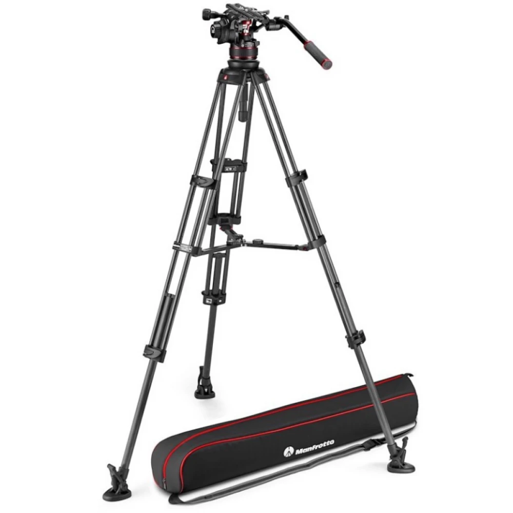 Statyw Manfrotto Twin Carbon z głowicą 612  ze środkową rozpórką (MVK612TWINFC) Pro Video