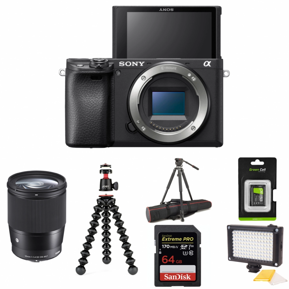 Aparat cyfrowy Sony Aparat cyfrowy Sony A6400 body (ILCE-6400) - zestaw początkującego filmowca