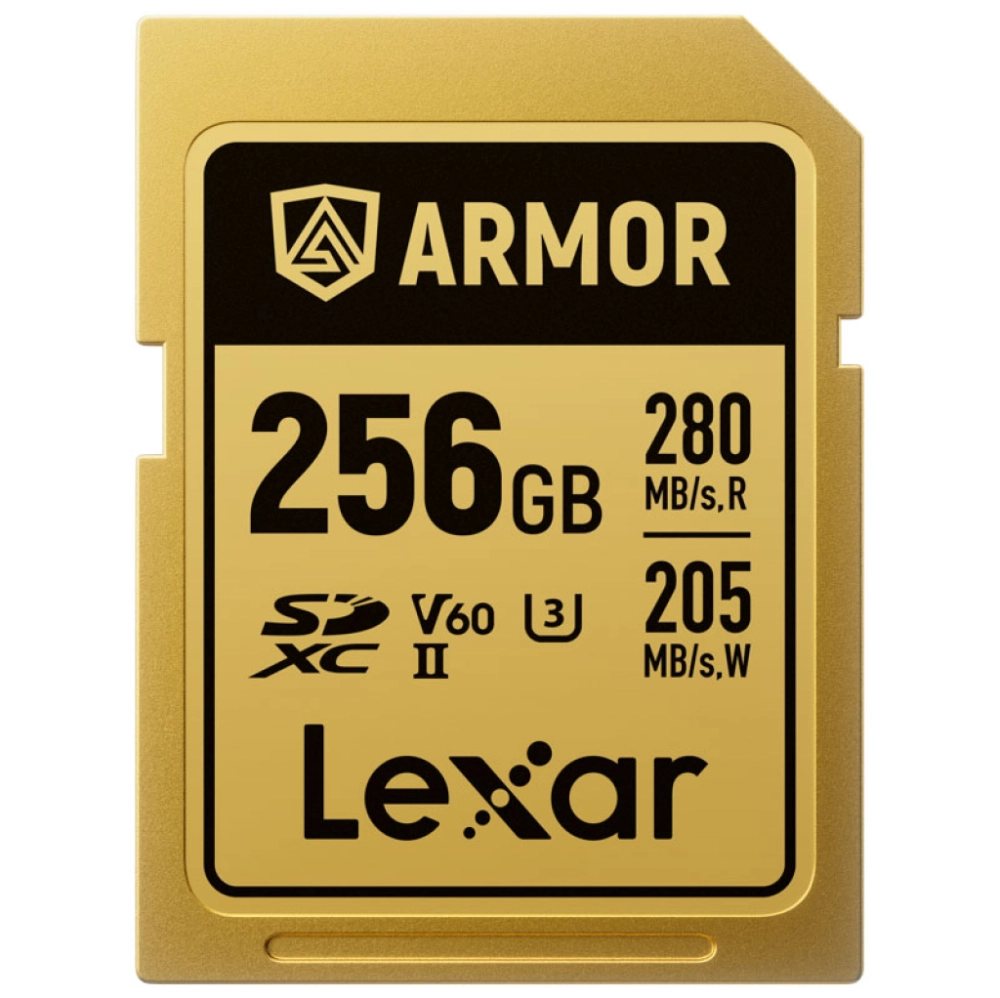 Karta pamięci Lexar SDXC ARMOR Gold UHS-II U3, Stainless Steel, IP68 R280/W205, 256GB V60