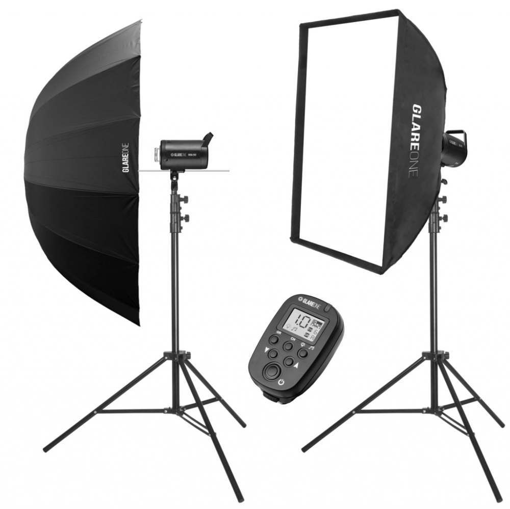 Zestaw lamp studyjnych GlareOne Vega 200 Starter Kit - studio lighting kit