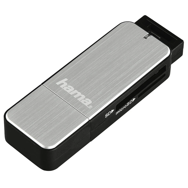 Czytnik Hama KART 3.0 SD/microSD ALU, SREBRNY