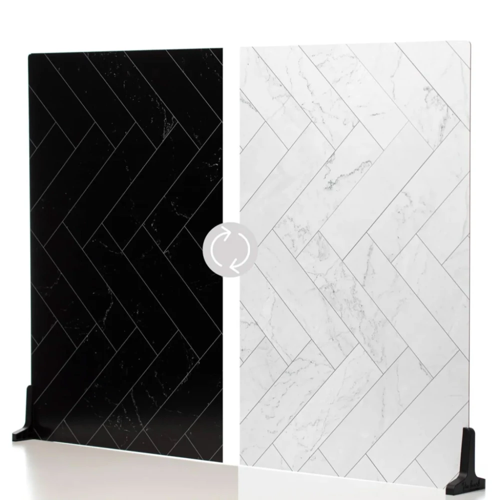 Tło plastikowe V-Flat World Duo Boards Zygzak Marmur Biały/Zygzak Marmur Czarny - XL