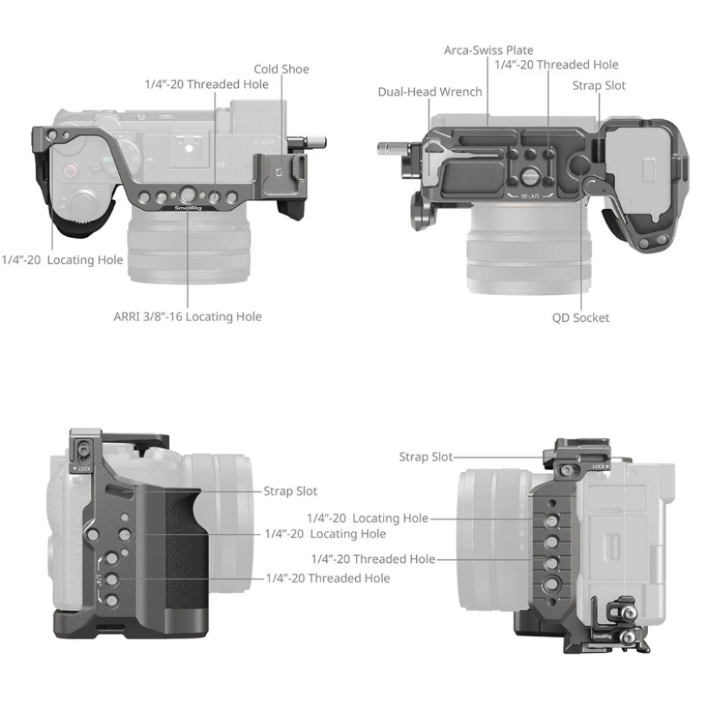 Smallrig Zestaw klatki z szybkozłączką HawkLock do Sony A 7C II / 7CR [5198]