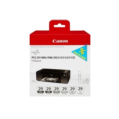 Tusz Canon PGI-29 MBK/PBK/DGY/GY/LGY/CO Multipack