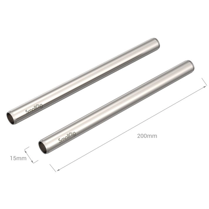 Smallrig rurki stalowe 20cm 15MM Silver Rods 2szt [3682]
