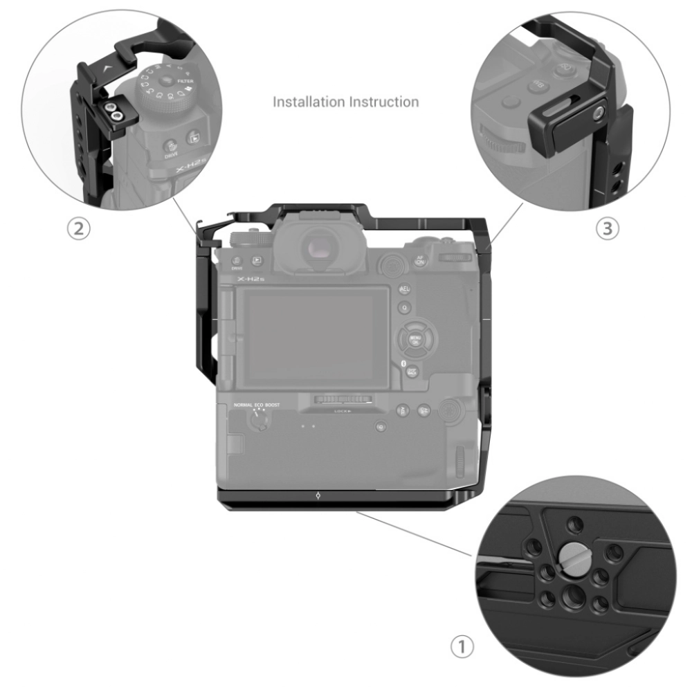Smallrig Klatka operatorska do Fujifilm X-H2S z uchwytem akumulatorowym FT-XH / VG-XH [3933]