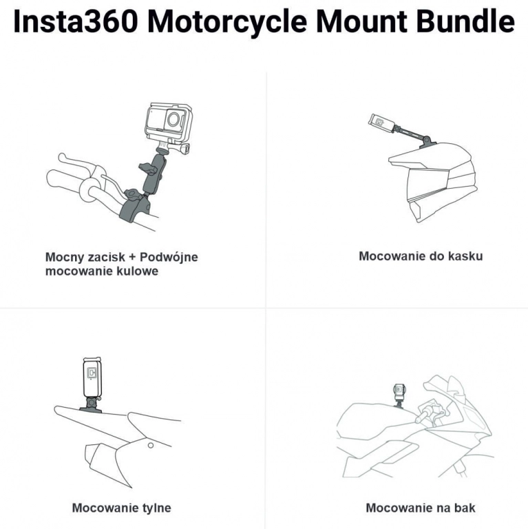 Insta360 Motorcycle Mount Bundle Std. - zestaw mocowań