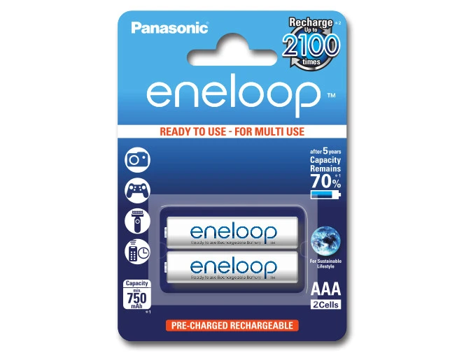 Akumulatory Panasonic Eneloop AAA 750 mAh 2100 cykli 2szt. 