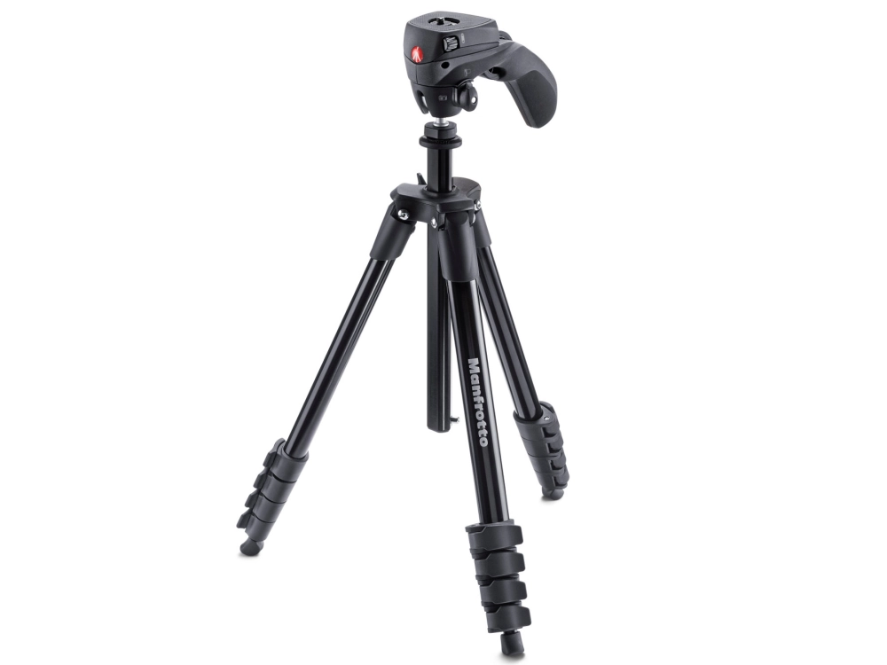 Statyw Manfrotto COMPACT ACTION, 5 sekcji, aluminiowy, głowica hybrydowa - czarny 