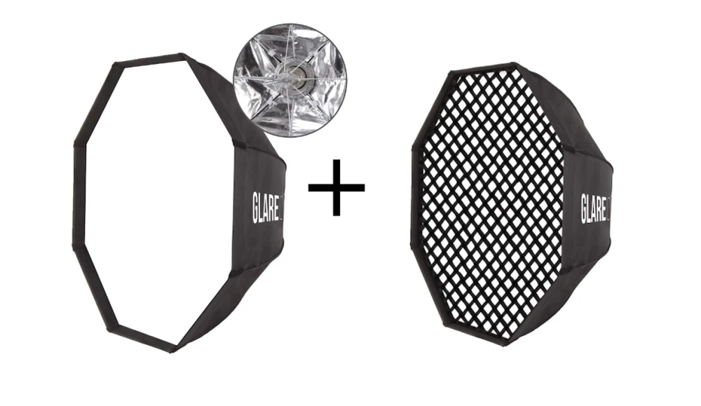 Softbox oktagonalny GlareOne Easy Fold 95 cm + Grid X5 95 cm mocowanie Bowens