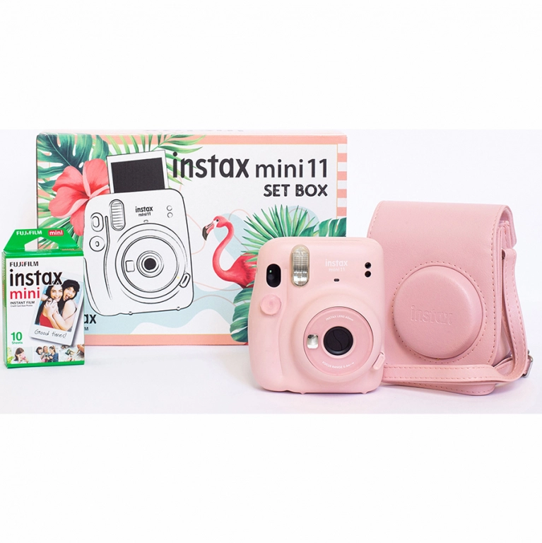 Aparat FujiFilm Instax Small BOX Mini 11 różowy +  wkład 10szt + pokrowiec